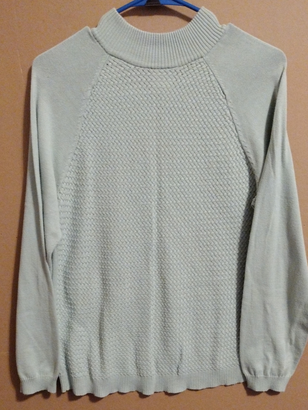 Blair Women's Sage Green Textured Turtleneck Sweater
